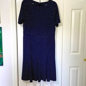 Womens 14 Blue Talbots Polka Dot dress